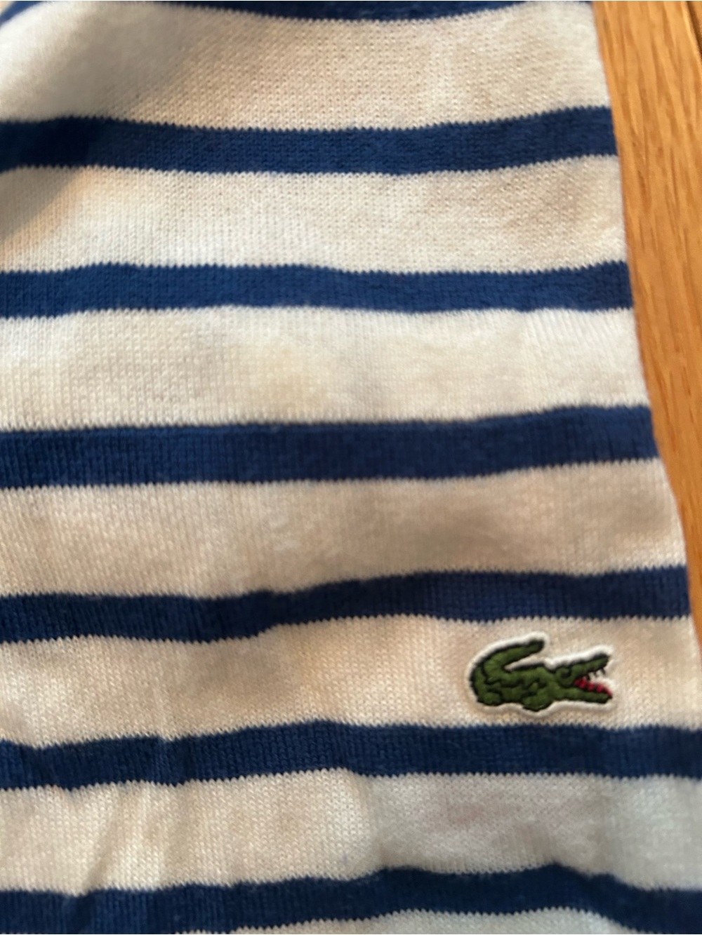 Lacoste Live Blue and White Striped Infinity Scarf